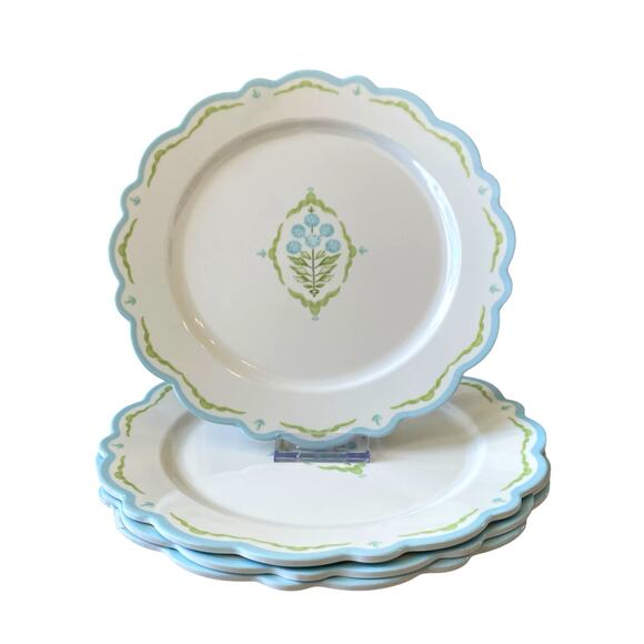 Lillian August French Farmhouse Floral Melamine Dinner Plates 11in Set of 4 New - Picture 2 of 15